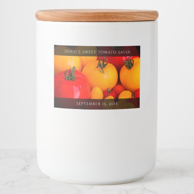 Red Gult Tomates Food Art Vegetables Mat Etiketter (Framsida)