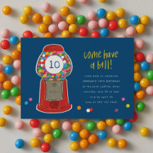 Red Gumball Maskin Candy Bubble Gum Birthday