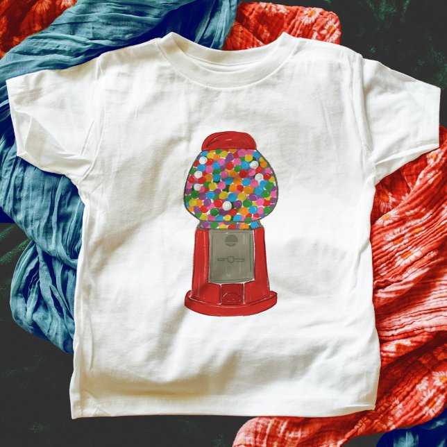 Red Gumball Maskin Candy Bubble Gum T Shirt (Red gumball candy machine kids t-shirt.)