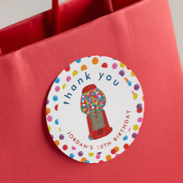 Red Gumball Maskin Candy Bubble Gum Tack Runt Klistermärke
