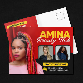 Red Hair & Beauty Salon Braider Hairstylist Wigs Vykort