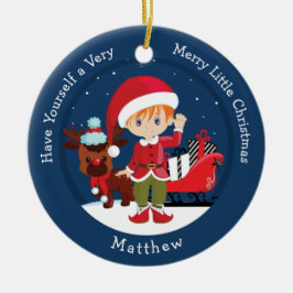 Red Hair Boy Elf Julgransprydnad Keramik