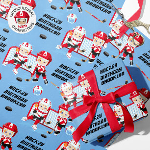 Red Hair Girl Hockey Birthday Personlig Presentpapper