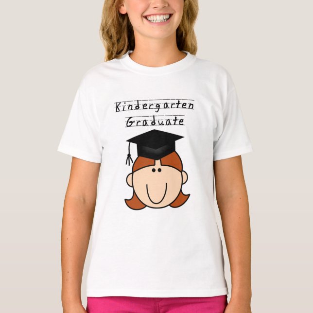 Red Hair GIrl Kindergarten Student Tshirts (Framsida)