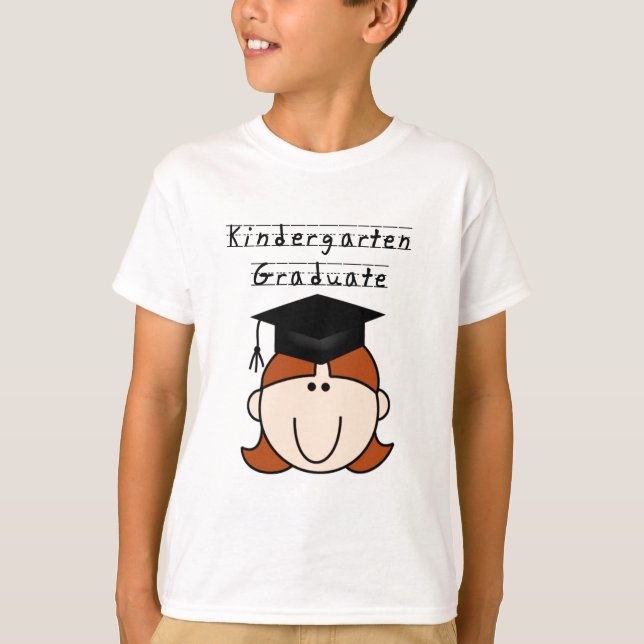 Red Hair GIrl Kindergarten Student Tshirts (Framsida)