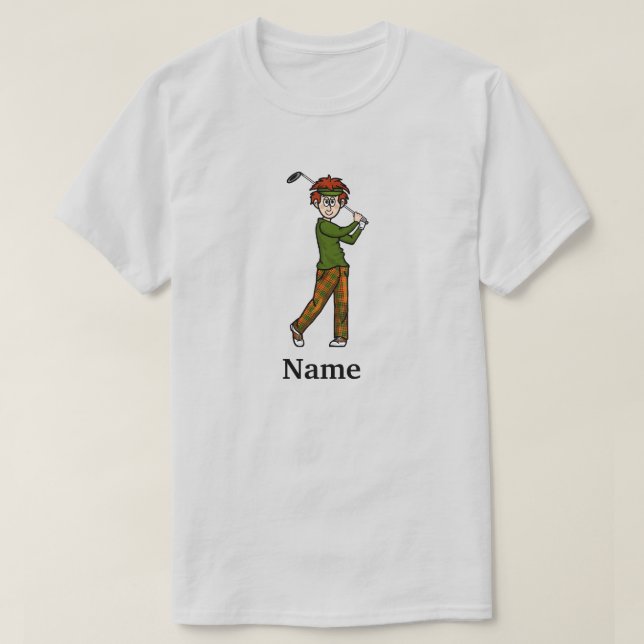 Red Hair Male Golfer Par-Tee Boy T-Shirt (Design framsida)