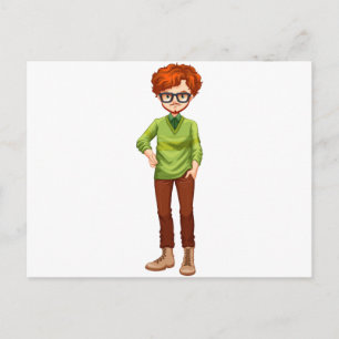 Red hair man vykort