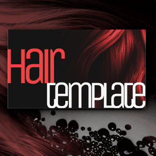 Red Hair Modern Neon Ljusa färger Hairdresser Visitkort