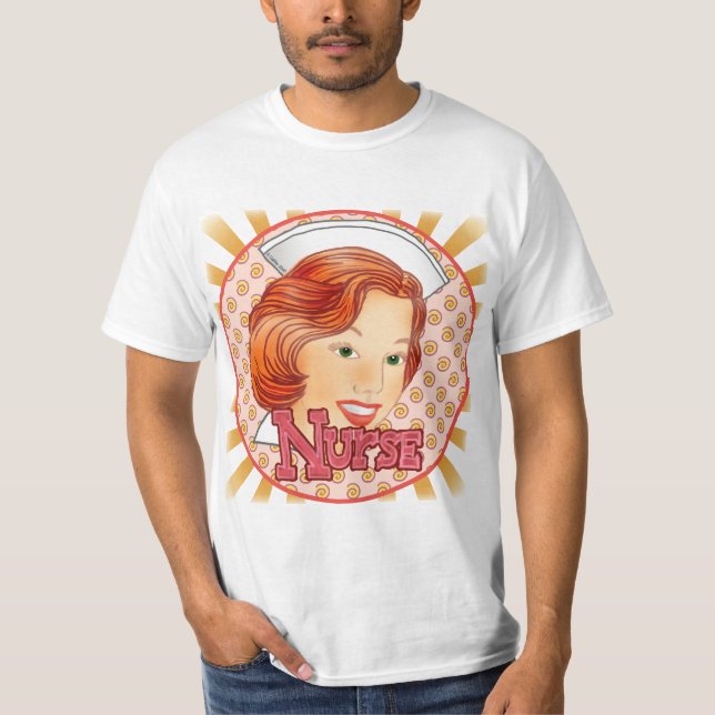 Red Hair Nurse T-Shirt (Framsida)