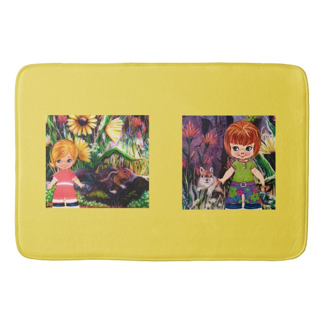 Red Hair Pappra dockor Bath Mat Badrumsmatta (Framsidan)