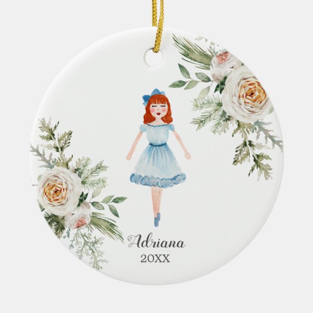 Red Hair Personlig Nutcracker ornament Girl (Framsidan)