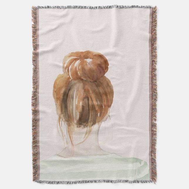 Red Hair Top Knot Bun Filt (Framsidan Vertikal)