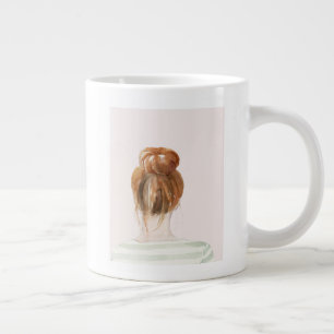 Red Hair Top Knot Bun Jumbo Mugg