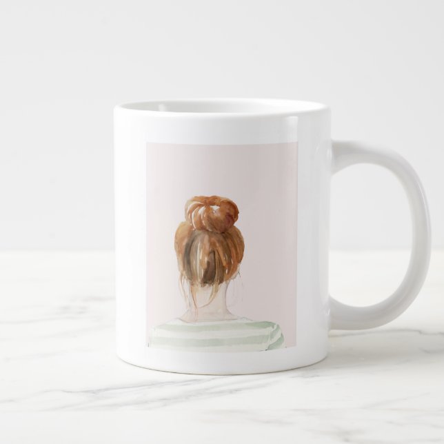 Red Hair Top Knot Bun Jumbo Mugg (Höger)