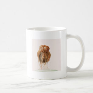 Red Hair Top Knot Bun Kaffemugg
