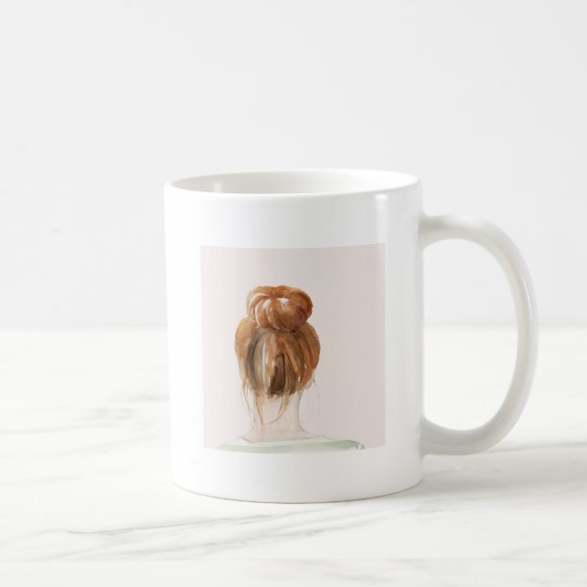 Red Hair Top Knot Bun Kaffemugg (Höger)