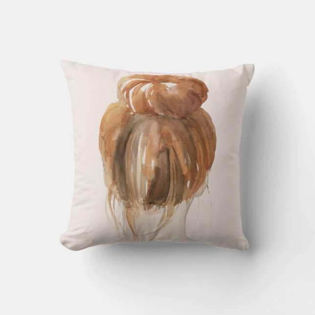 Red Hair Top Knot Bun Kudde (Framsida)