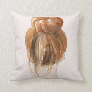 Red Hair Top Knot Bun Kudde
