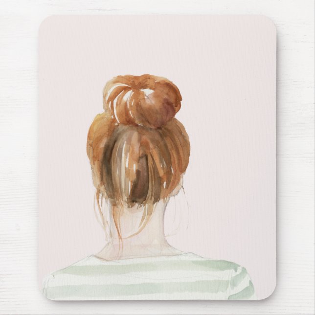 Red Hair Top Knot Bun Musmatta (Framsidan)