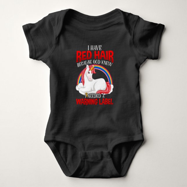 Red Hair Woman Rainbow Unicorn Älskare Girl T Shirt (Framsida)
