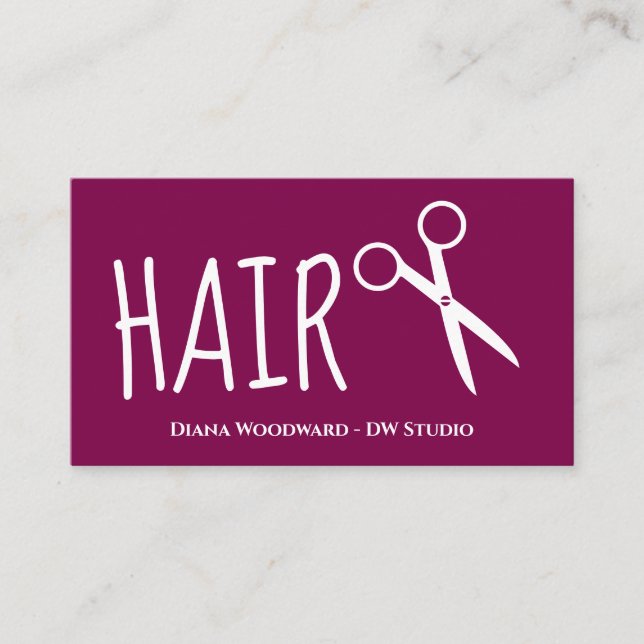 Red Hairdresser Flat Loyalty Card Lojalitetskort (Framsida)