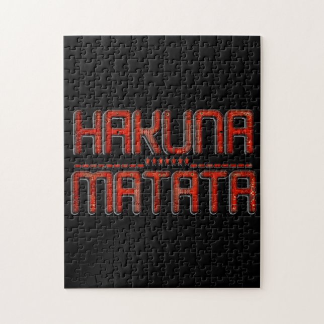 Red Hakuna Matata 3D Techno Star Design Pussel (Vertikal)
