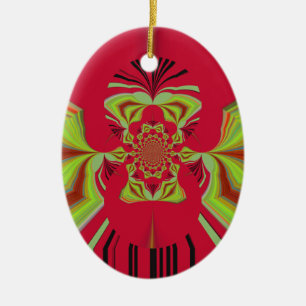 Red Hakuna Matata mönster Julgransprydnad Keramik