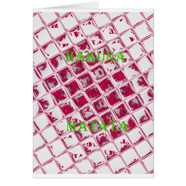 Red Hakuna Matata Stil Hälsningskort (Framsidan)