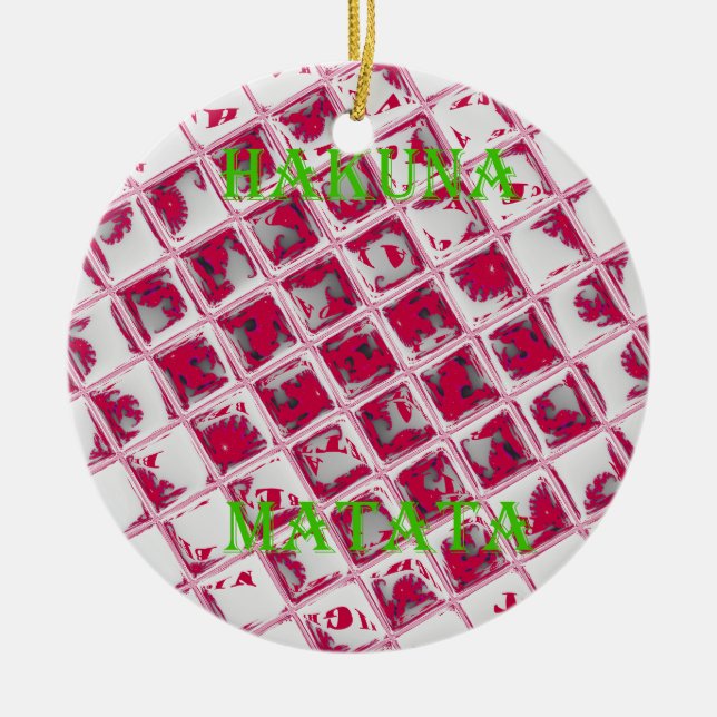 Red Hakuna Matata Stil Julgransprydnad Keramik (Framsidan)