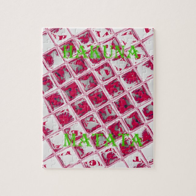 Red Hakuna Matata Stil Pussel (Vertikal)