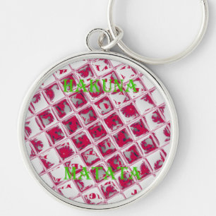 Red Hakuna Matata Stil Rund Silverfärgad Nyckelring