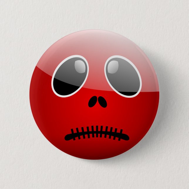 Red halloween ansikte knapp (Framsida)