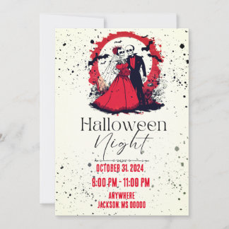 Red Halloween bröllopsinbjudan Inbjudningar