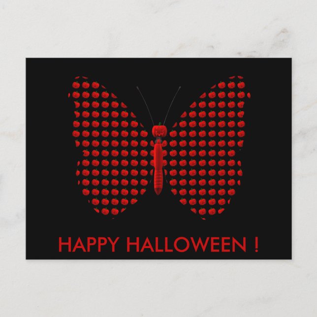 Red Halloween Butterfly Vykort (Framsida)
