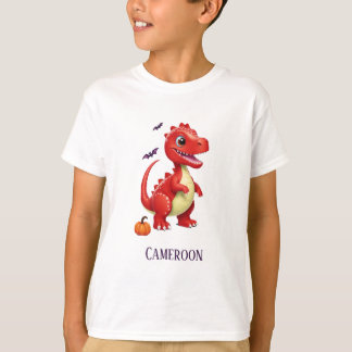 Red Halloween dinosaur T Shirt