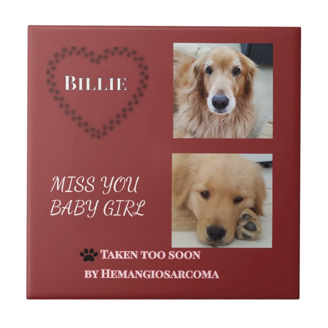 Red Halo Pet Remembrance  Kakelplatta (Framsidan)