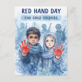 Red Hand Day Postcard Hope for Children Helg Vykort