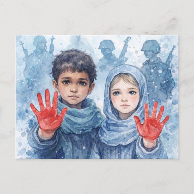 Red Hand Day Postcard Hope for Children Helg Vykort (Framsida)