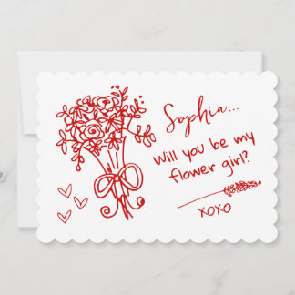 Red Hand Drawn Will you be... Inbjudningar