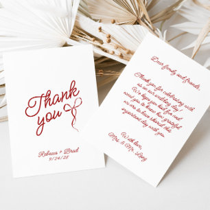 Red Hand plockade Bow Ribbon Sketch Bröllop Tack Kort