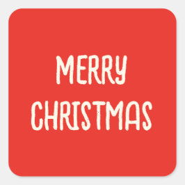 Red Hand plockade Doodle Whimsical God jul Fyrkantigt Klistermärke