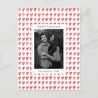 Red Hand plockade Hearts Valentine Day Photo Card Vykort