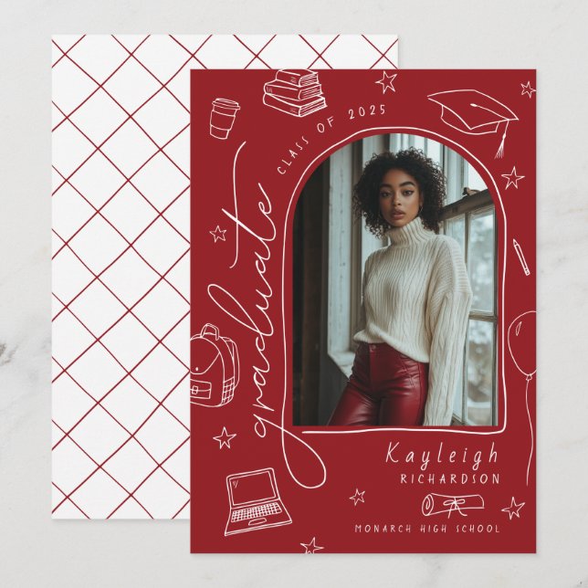 Red Hand plockade Retro Studenten meddelande (Fram/baksida)