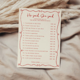 Red Hand plockade sa att hon sa Möhippa Card Inbjudningar