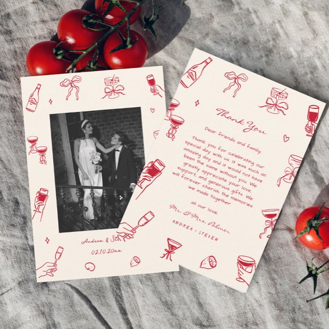 Red Hand plockade Thats Amore Bröllop Tack Kort (Skapare uppladdad)