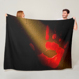 Red Hand-utskrift Fleecefilt