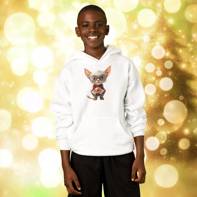 Red-Handed jul Cat Boy's Hoodie T Shirt (Skapare uppladdad)