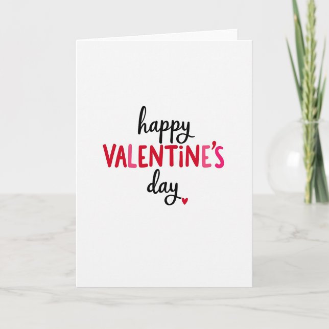 Red Handwritten Valentines Day Card Kort (Framsida)