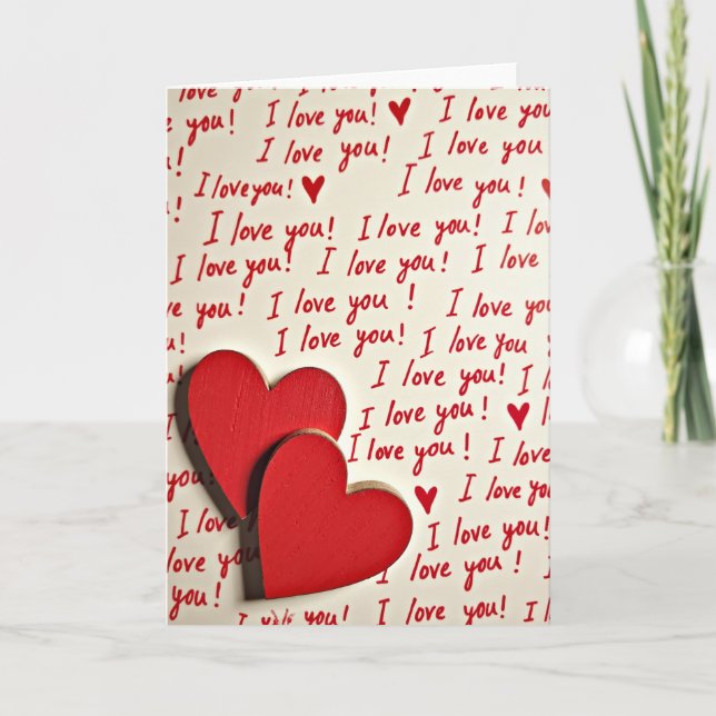 Red Handwritten Valentines Love Card Kort (Framsida)