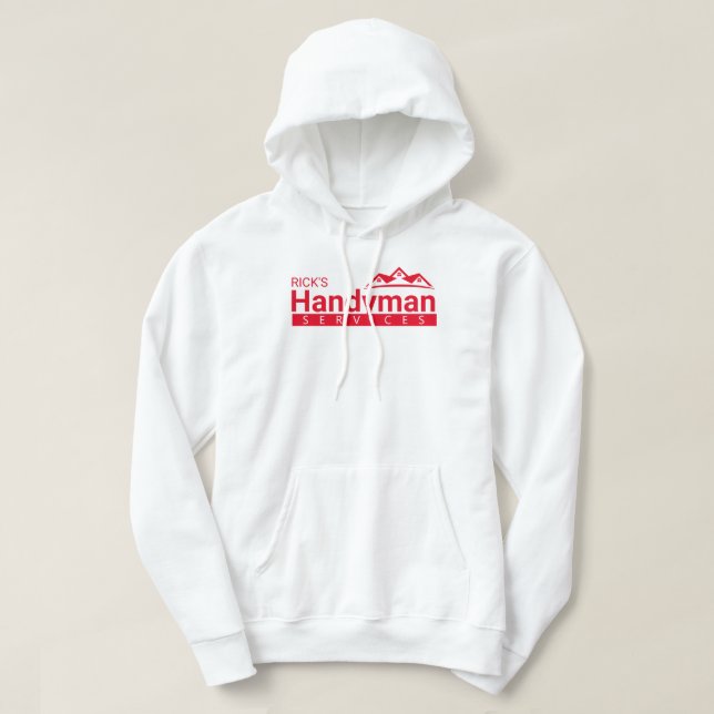 Red Handyman Business Anpassningsbar Hoodie (Design framsida)